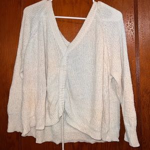 Ruched-front sweater
